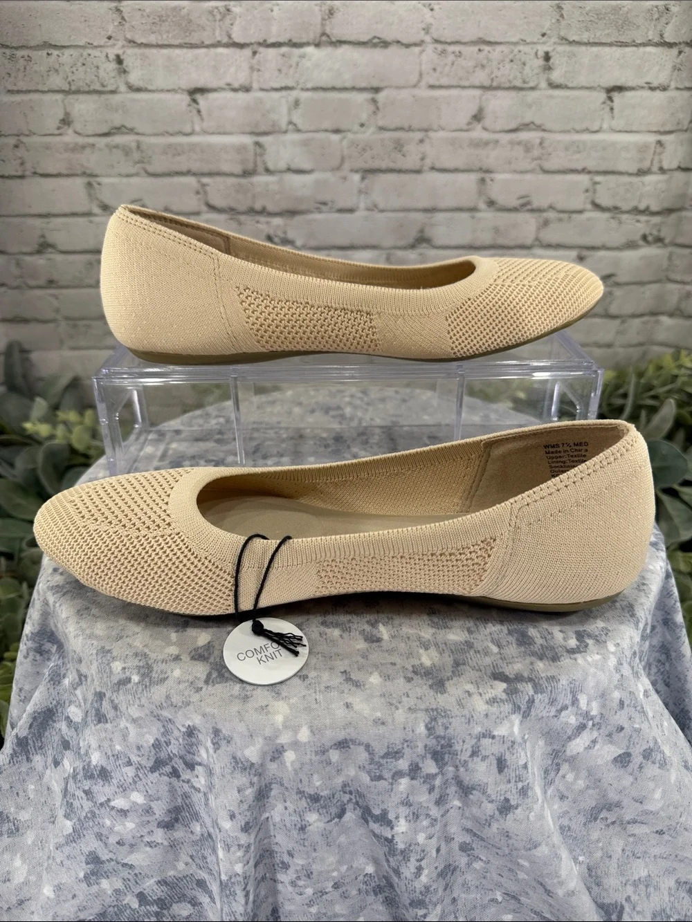 SONOMA “Sesame” Taupe Round-Toe Stretch Mesh-Knit Ballet Flats WMS 7.5M NWT&NIB
